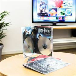 DVD-förvaringsficka, dubbel, med plats för omslag/häfte och 2 DVD-skivor