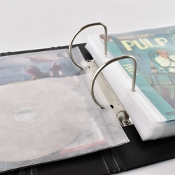 Enkel / Dubbel DVD-ficka med filt och ringpärmshål - 50 st.