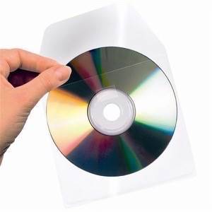Självhäftande CD-fickor med flik - 10 st.