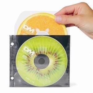 Dubbel CD förvaringsfickor med ringpärmshål - 25 st.